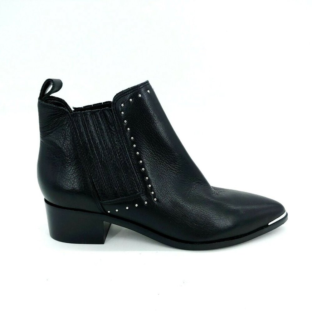 Marc Fisher Black Ankle Boots with Silver Accents